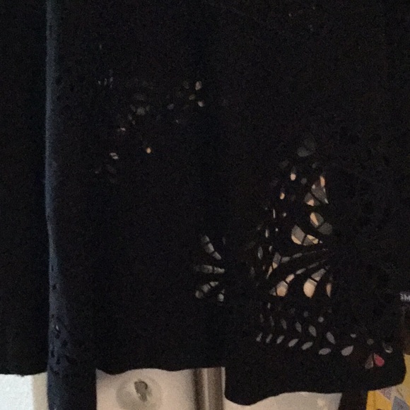 Black Wool Poncho Cape One Size Beautiful - Picture 4 of 8